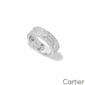 Cartier White Gold Pave Diamond Love Ring N4210400 Cartier White Gold Pave Diamond Love Ring N4210400